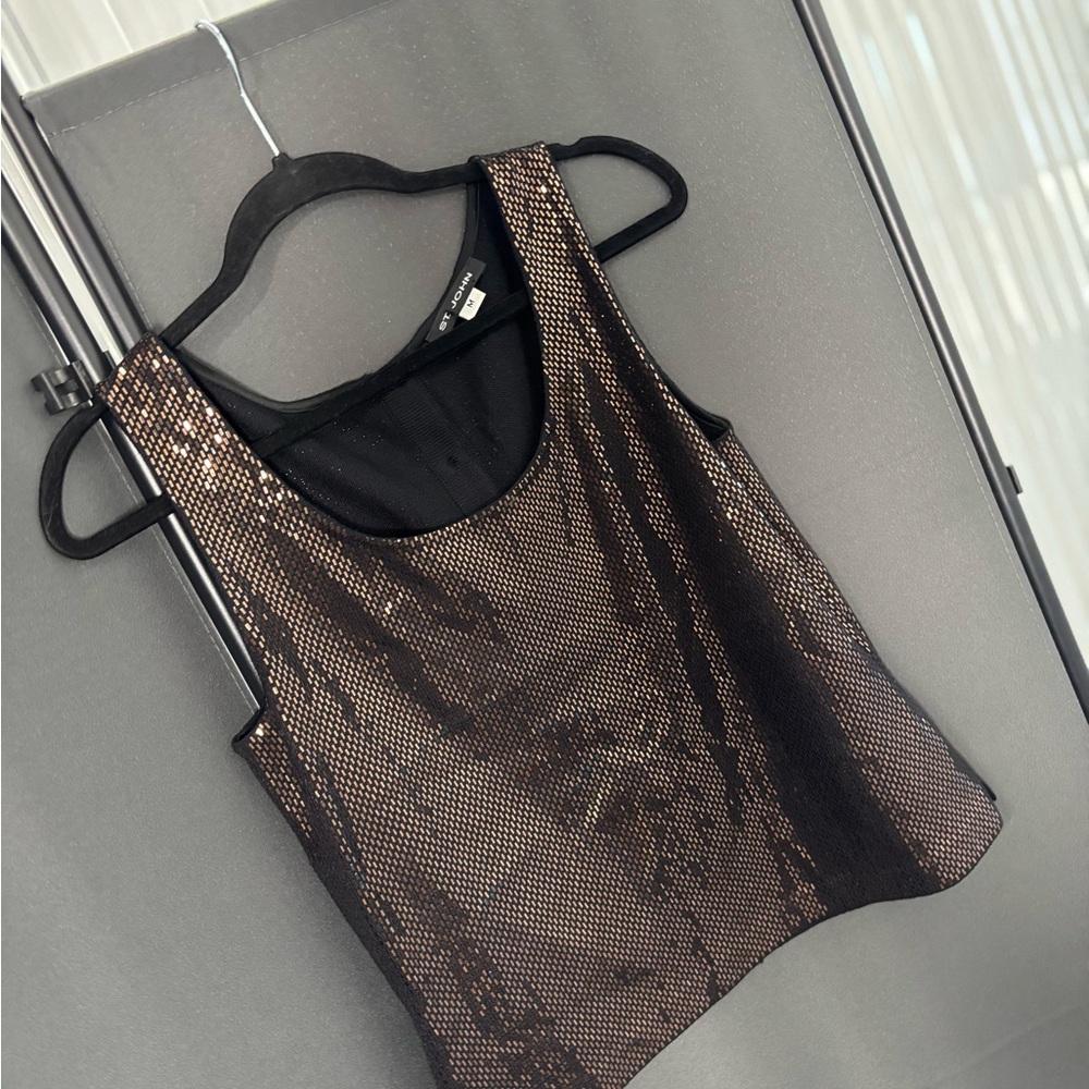 St. John Bronze Sequin Sleeveless Top - Size M - Picture 13 of 15